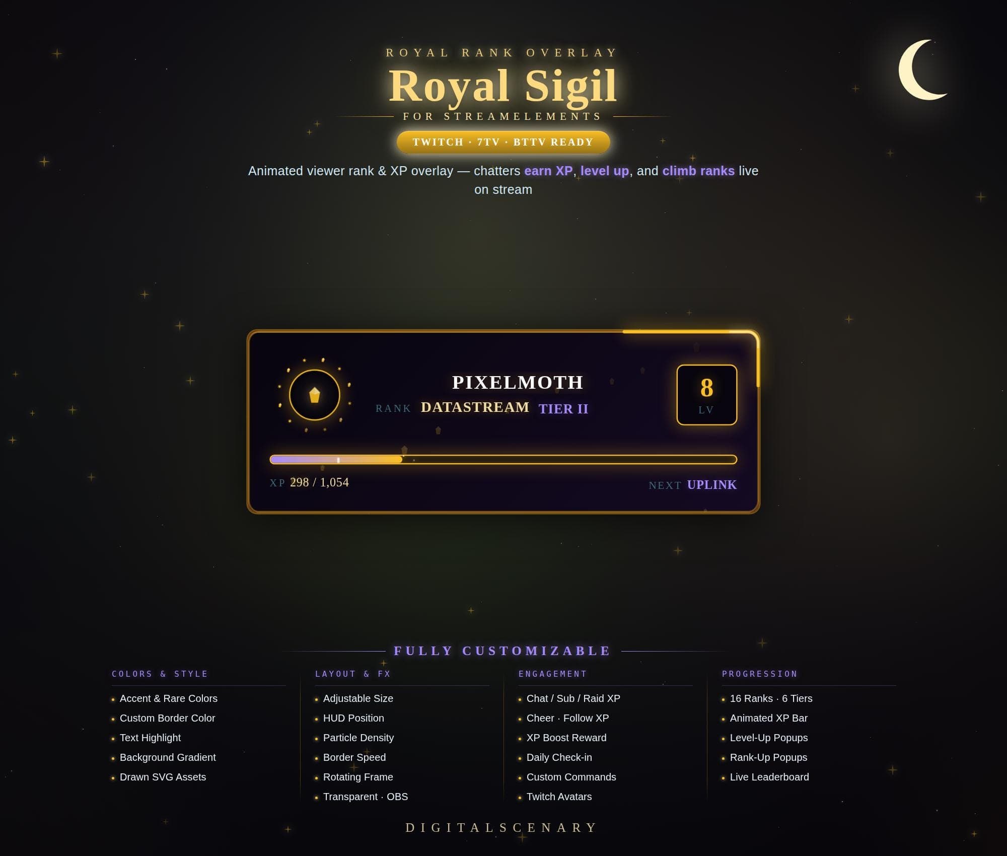 Royal Sigil Viewer Rank & XP Bar Overlay for Twitch